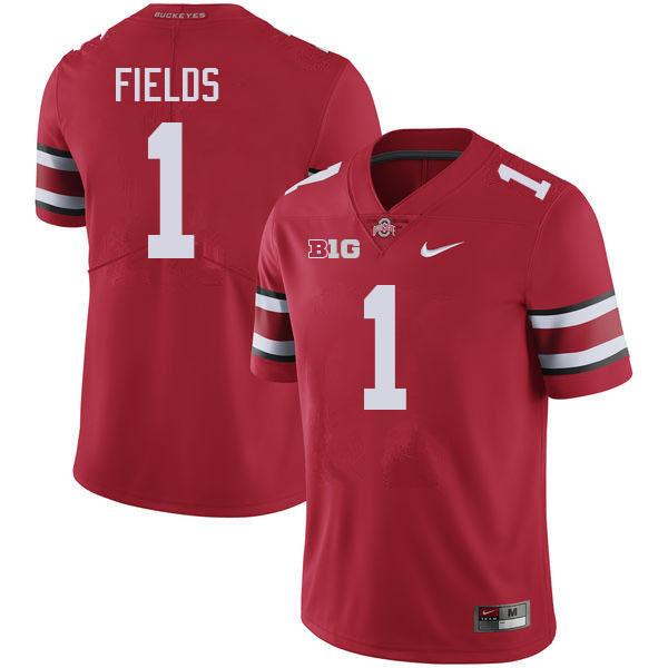 #1 Justin Fields Ohio State Buckeyes Jerseys Football Stitched-Red